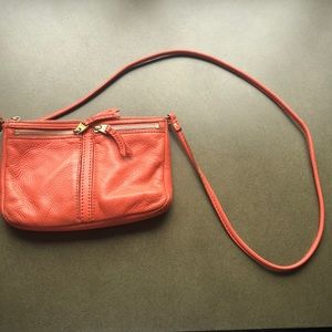 Peach fossil crossbody bag